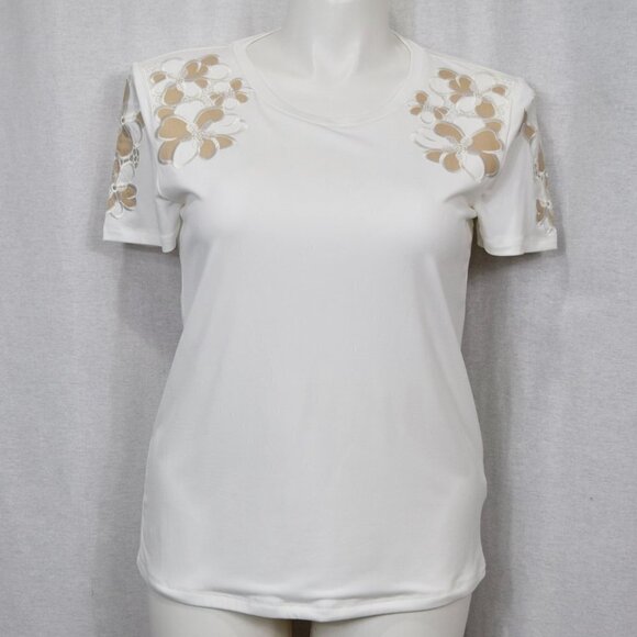 New CALVIN KLEIN cream and white top - Picture 1 of 5